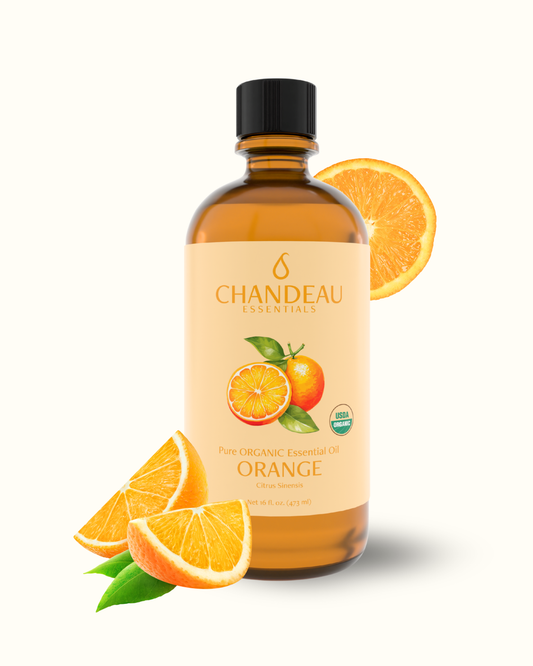 Chandeau Essentials 16oz Organic Orange Essential Oil – 100% Pure USDA Certified