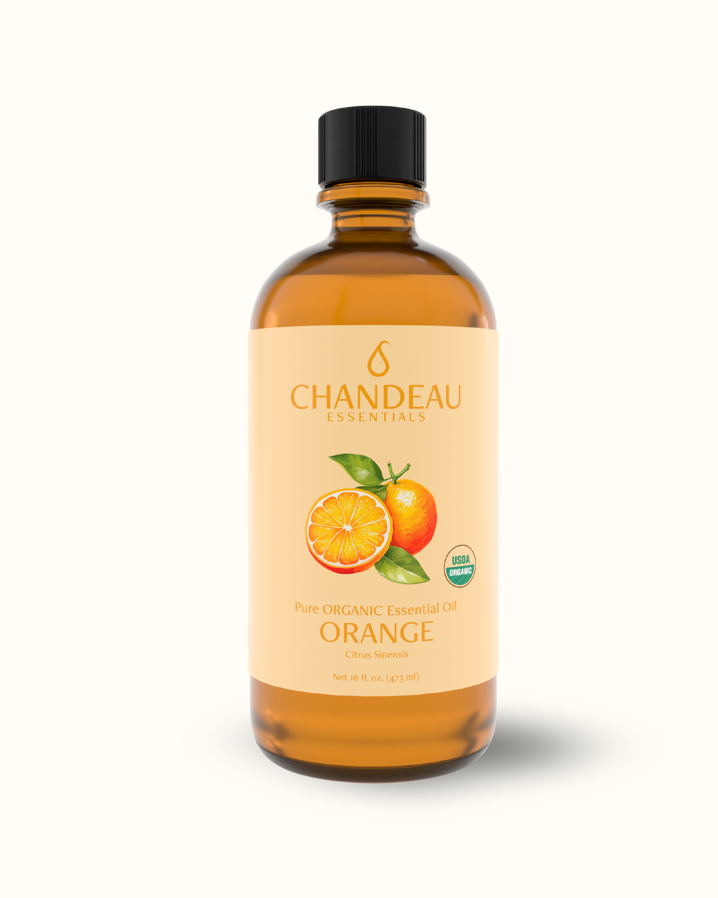 Chandeau Essentials 16oz Organic Orange Essential Oil – 100% Pure USDA Certified